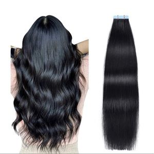 4 / $24 New tape in human hair extensions 26" jet black 20 Pcs, silky straight